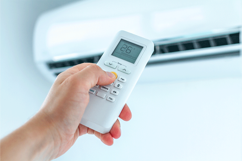 Air con being used to heat a home