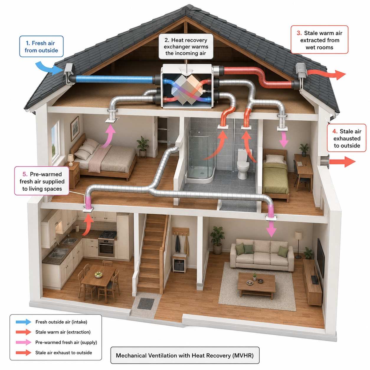 MVHR Ventilation Diagram of home